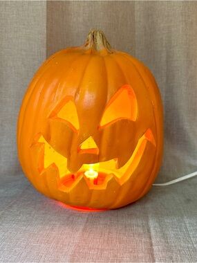 Vintage Trendmasters Jack O Lantern Light Pumpkin Halloween Decoration Foam Mold